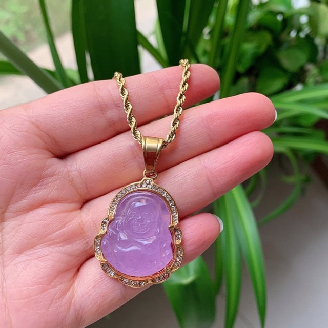 Crystal Buddha Pendant Necklace