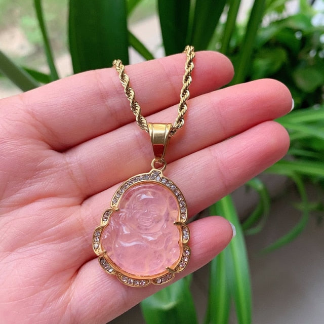 Crystal Buddha Pendant Necklace