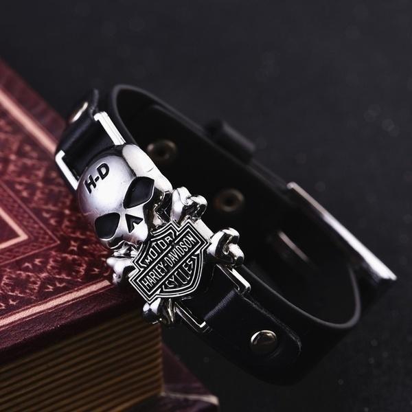 Vintage Titanium Steel Skull Punk Bracelet