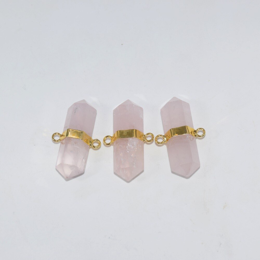 6 Face Column Pink Love stone pendant