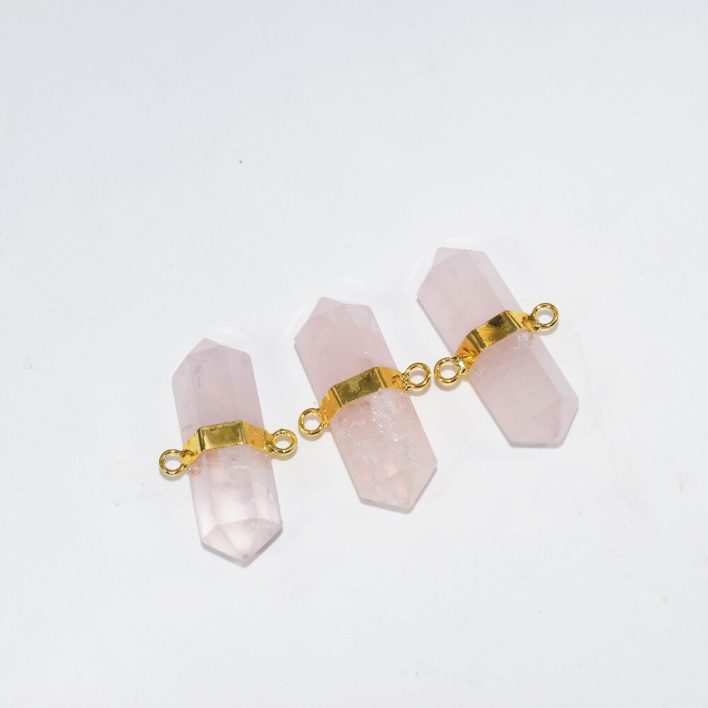 6 Face Column Pink Love stone pendant