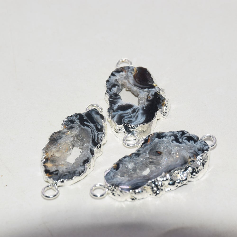 Natural Geode Vintage polish gem stones pendant