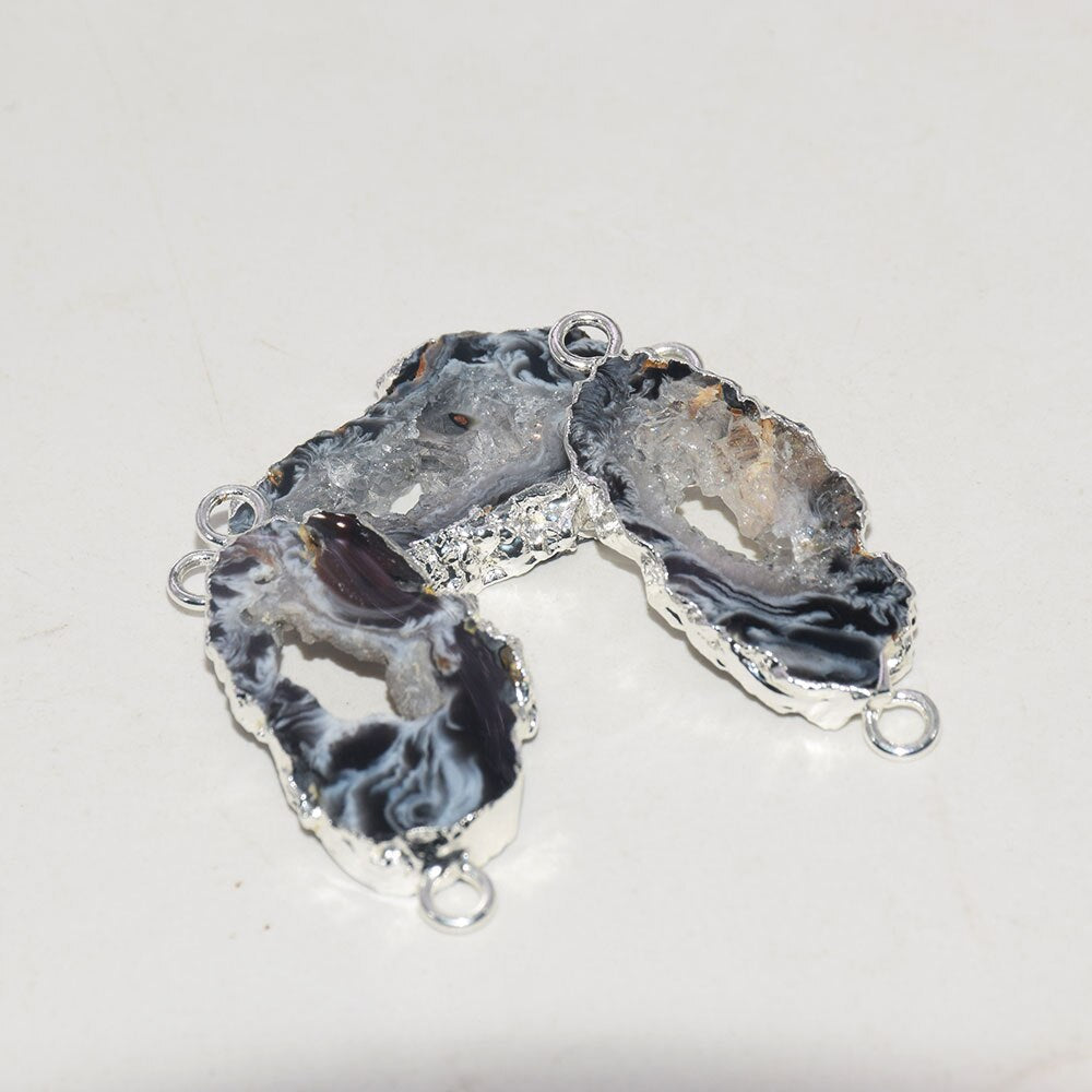 Natural Geode Vintage polish gem stones pendant