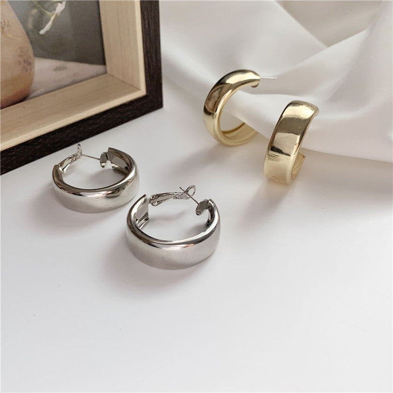 Minimalist Large Circle Geometric Round Big Hoop Earrings for Women