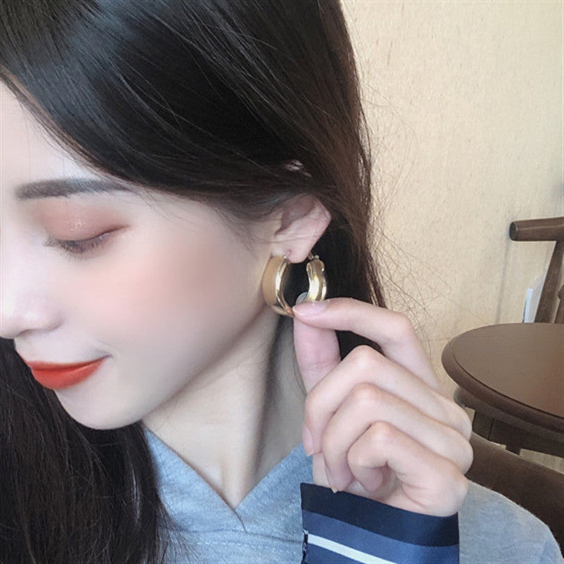Minimalist Large Circle Geometric Round Big Hoop Earrings for Women