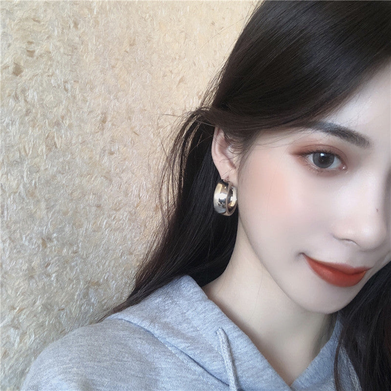 Minimalist Large Circle Geometric Round Big Hoop Earrings for Women