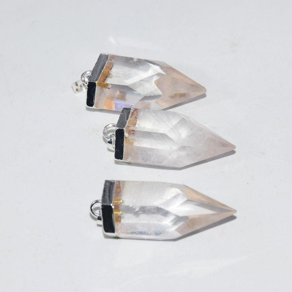 Long face Jewellery stone bullet crystal pendant