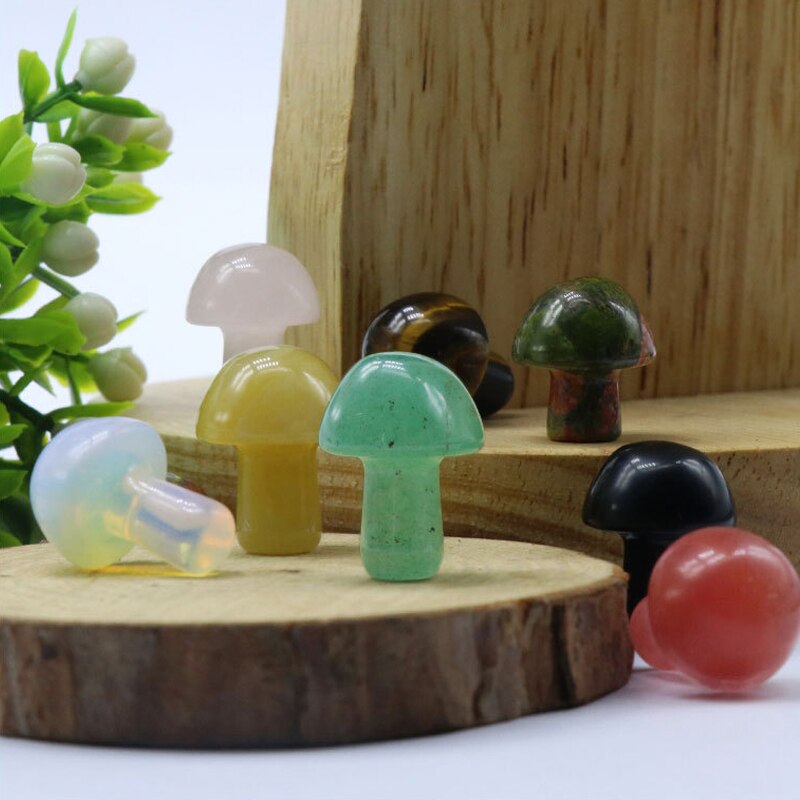 Mini Mushrooms Natural Stone Pendant