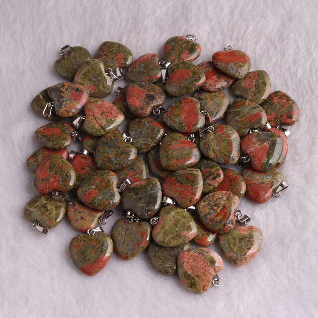 Heart Shaped Natural Stone Carnelian Necklace Pendants