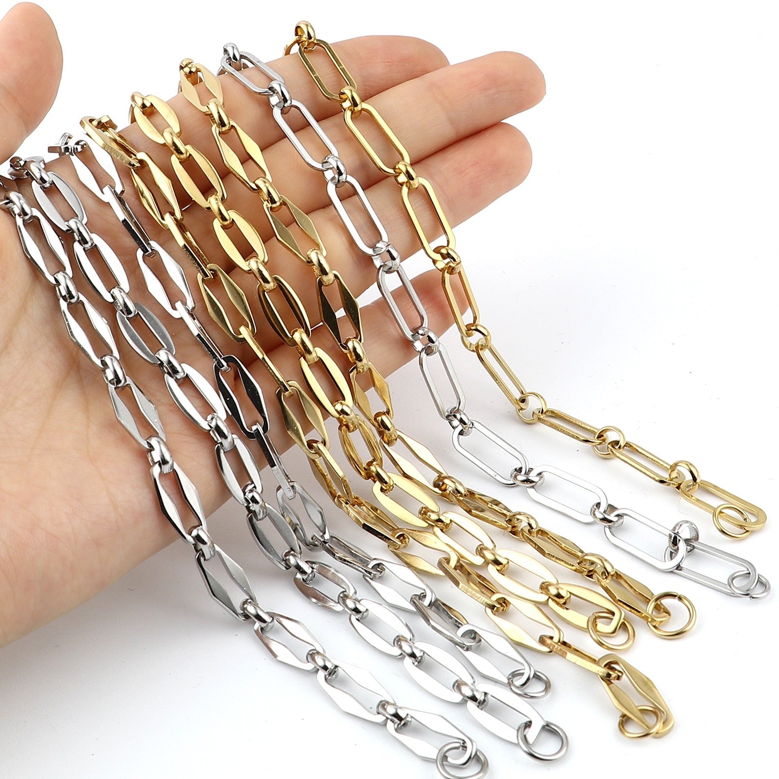 New 304 Stainless Steel Link Cable Chain Bracelets For Women
