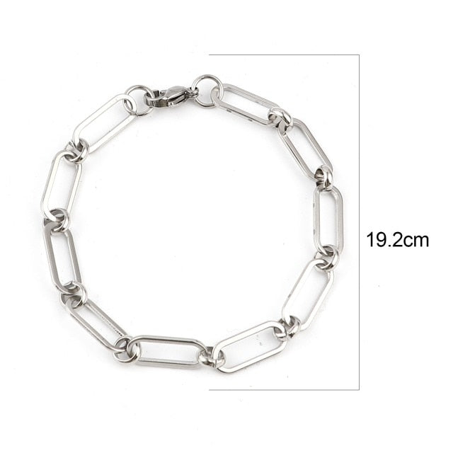 New 304 Stainless Steel Link Cable Chain Bracelets For Women
