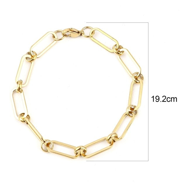 New 304 Stainless Steel Link Cable Chain Bracelets For Women
