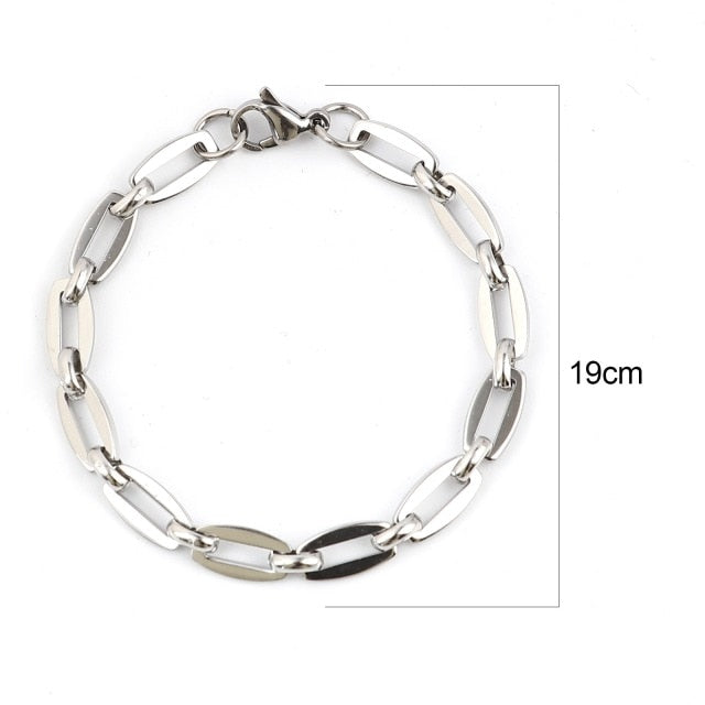 New 304 Stainless Steel Link Cable Chain Bracelets For Women