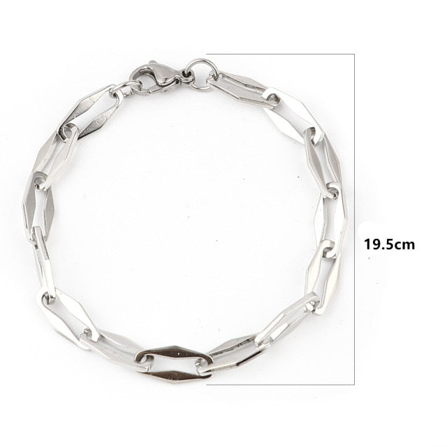 New 304 Stainless Steel Link Cable Chain Bracelets For Women