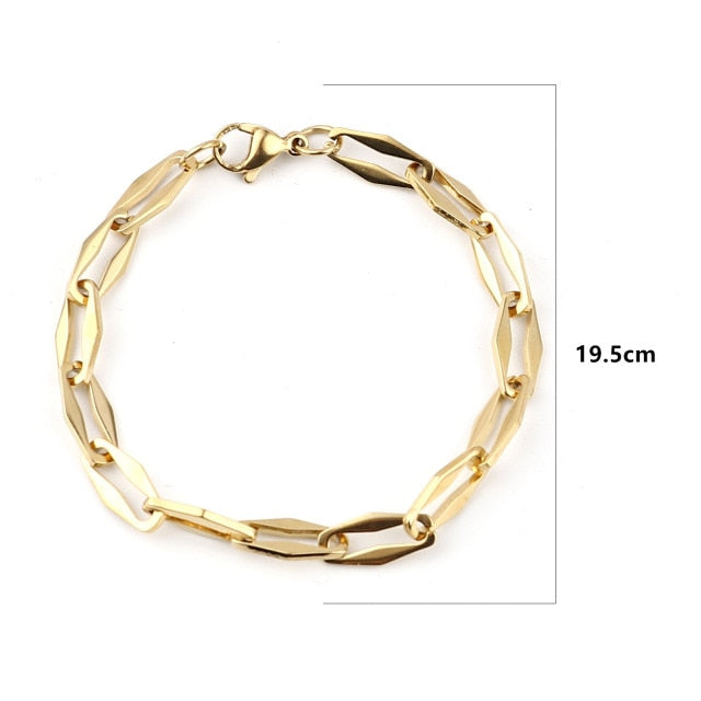 New 304 Stainless Steel Link Cable Chain Bracelets For Women