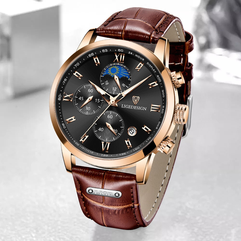 Luxury  Waterproof Sport Wrist Watch Chronograph