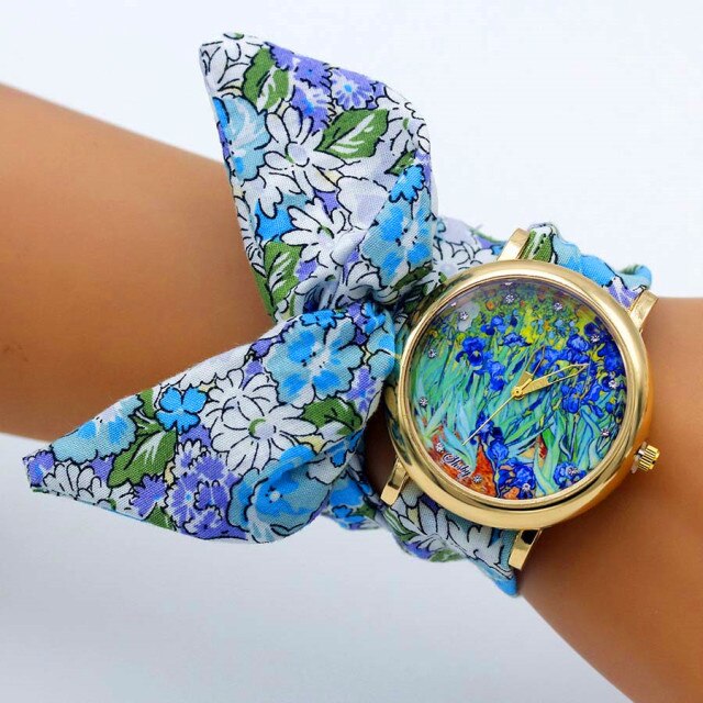 Design Ladies Butterfly Cloth Wristwatch