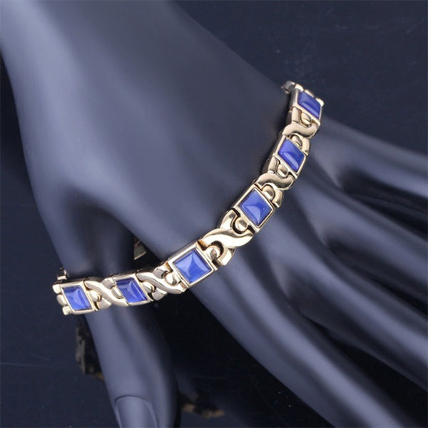 Pulsera magnética para adelgazar con piedra de oro rosa