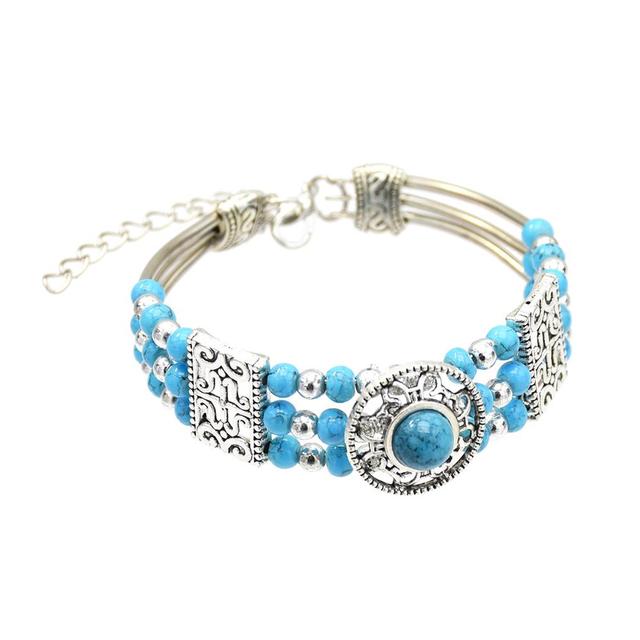 Bohemian Gypsy Summer Turquoise Vintage Cuff Bracelets For Women