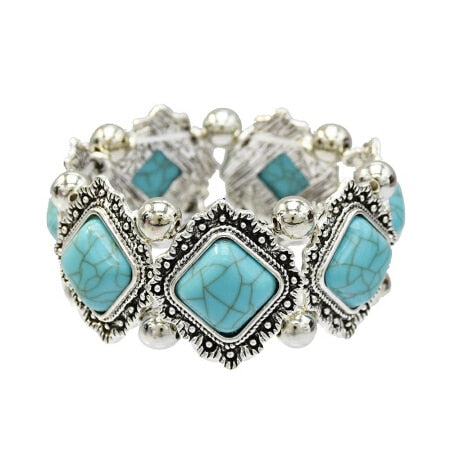 Bohemian Gypsy Summer Turquoise Vintage Cuff Bracelets For Women