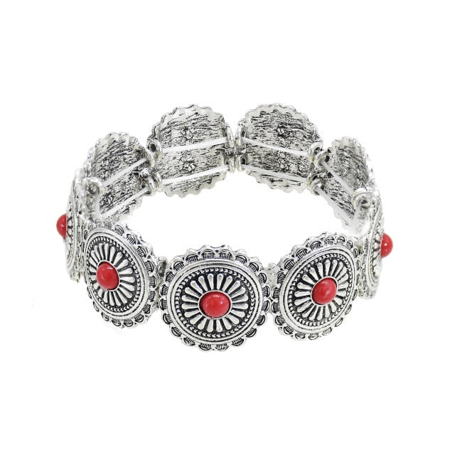 Bohemian Gypsy Summer Turquoise Vintage Cuff Bracelets For Women