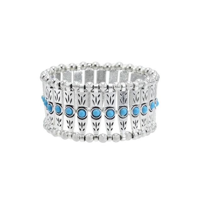 Bohemian Gypsy Summer Turquoise Vintage Cuff Bracelets For Women