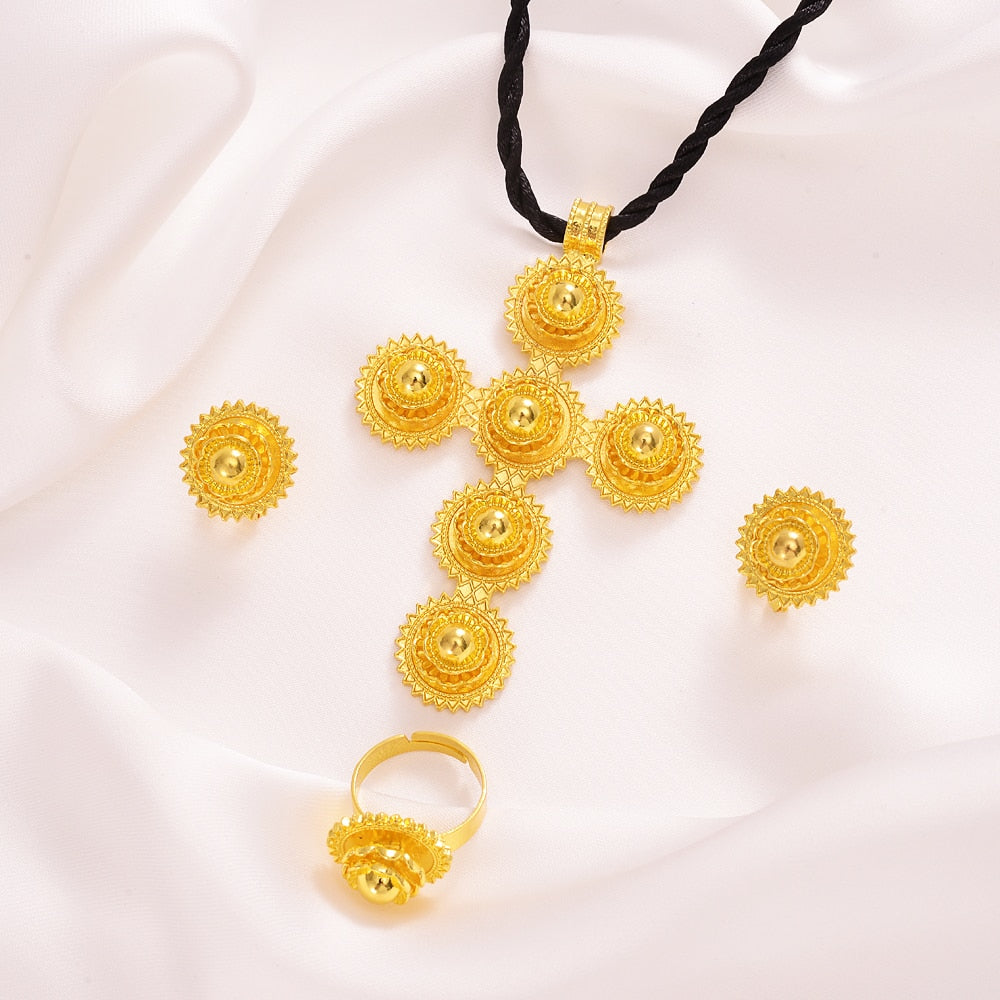 Ethiopian Traditiona cross Jewelry set