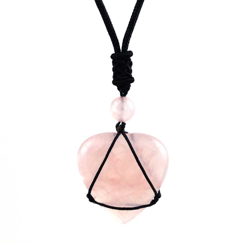 Crystal Quartz Reiki Rope Wrapped Stone Necklace