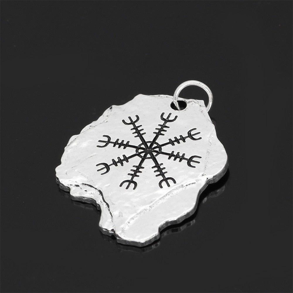 Viking Compass Necklaces  Men Norse Runes Amulet Pendant