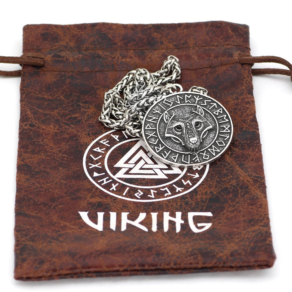 Viking Compass Necklaces  Men Norse Runes Amulet Pendant