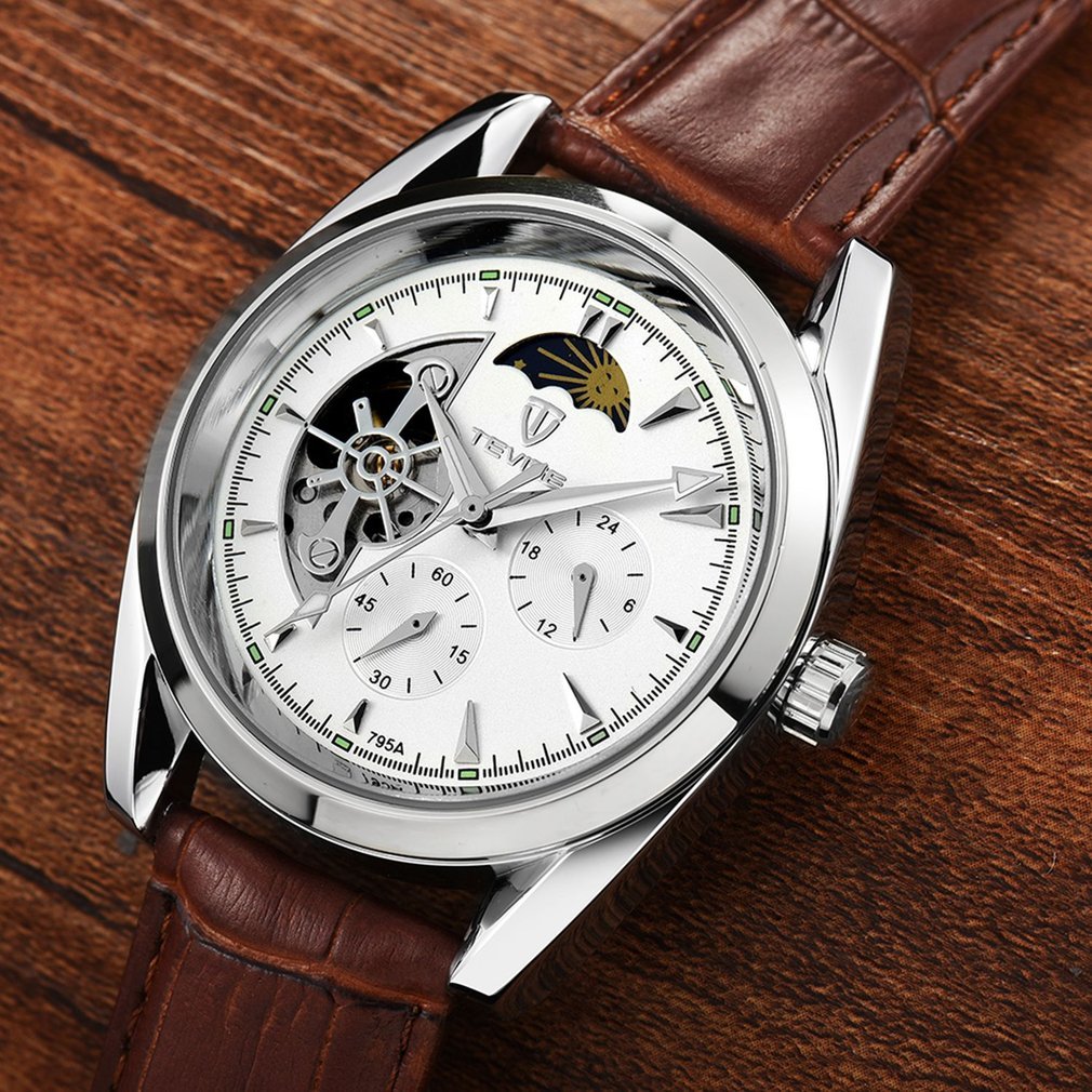Mens Mechanical Watches Automatic Tourbillon Skeleton Watch