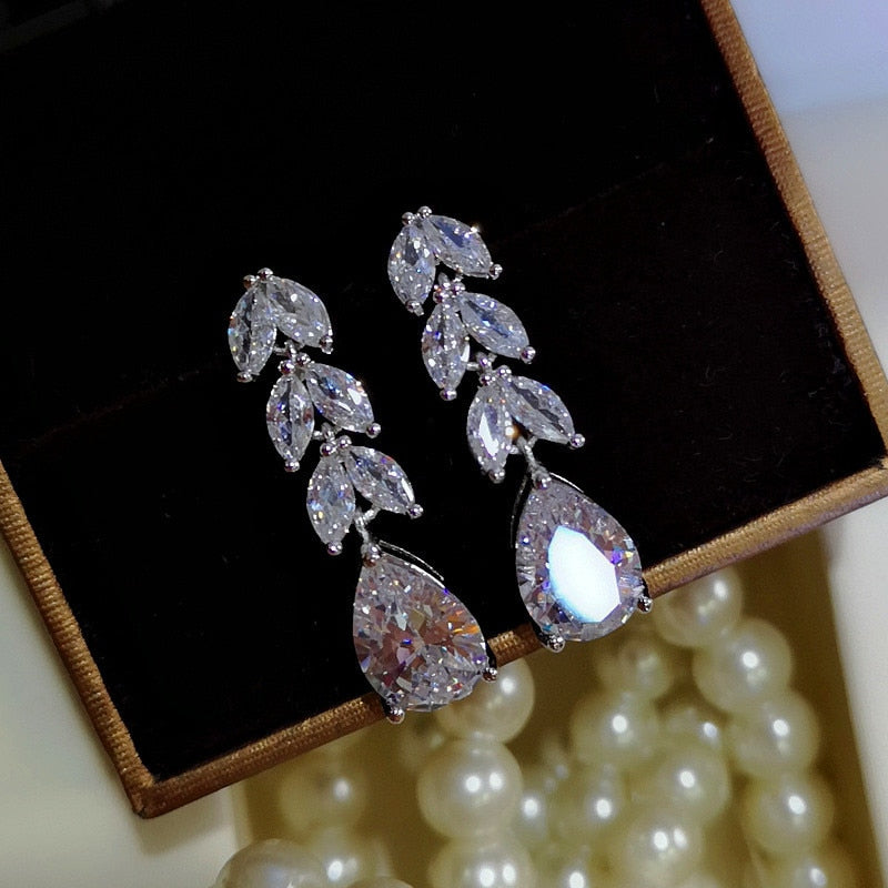 Leave&Water Drop Shape Earring