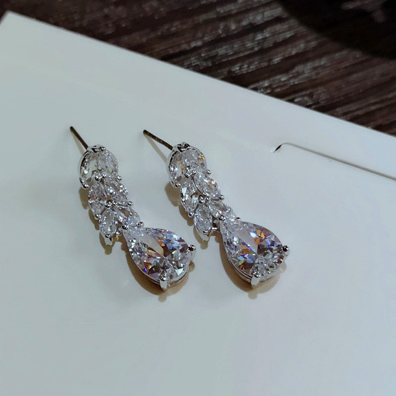 Leave&Water Drop Shape Earring