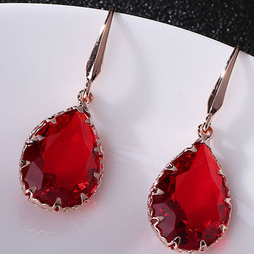 Elegant Waterdrop Accessory Cubic Zircon Crystal  Earrings Jewelry Set