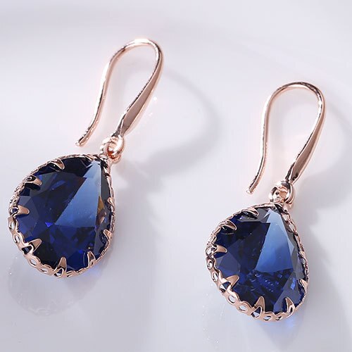 Elegant Waterdrop Accessory Cubic Zircon Crystal  Earrings Jewelry Set
