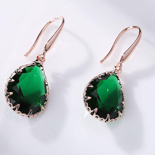 Elegant Waterdrop Accessory Cubic Zircon Crystal  Earrings Jewelry Set