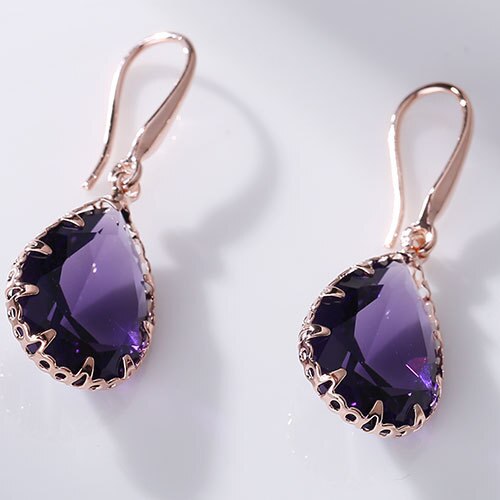 Elegant Waterdrop Accessory Cubic Zircon Crystal  Earrings Jewelry Set