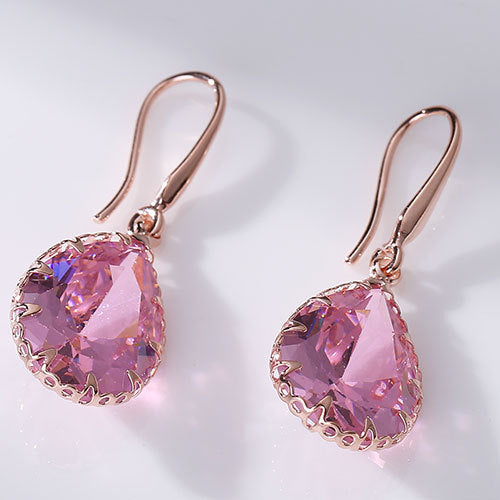 Elegant Waterdrop Accessory Cubic Zircon Crystal  Earrings Jewelry Set