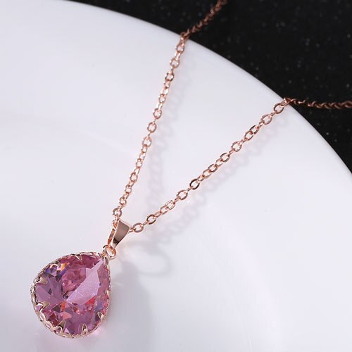 Elegant Waterdrop Accessory Cubic Zircon Crystal  Earrings Jewelry Set