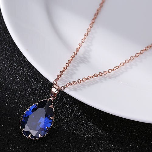 Elegant Waterdrop Accessory Cubic Zircon Crystal  Earrings Jewelry Set