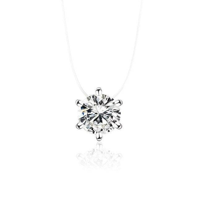 Invisible Fish Line Crystal Choker Necklace