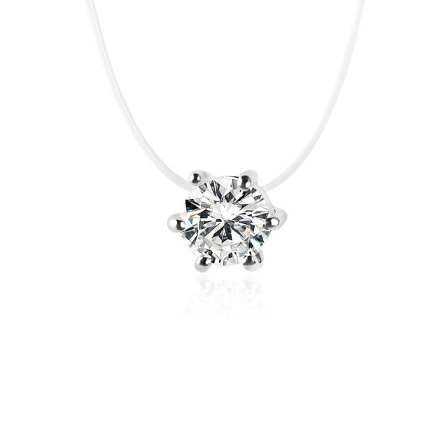 Invisible Fish Line Crystal Choker Necklace