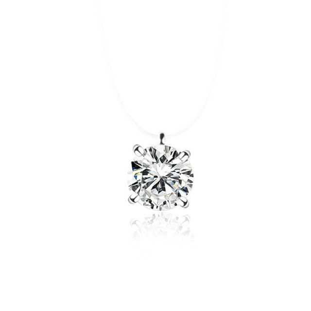 Invisible Fish Line Crystal Choker Necklace