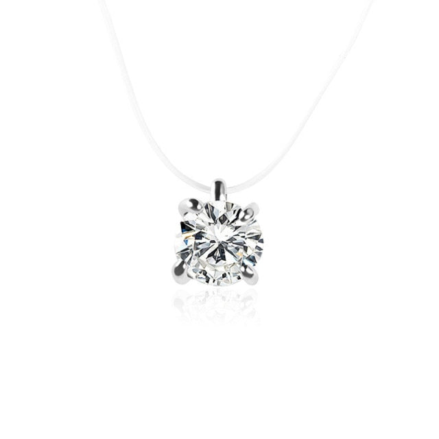 Invisible Fish Line Crystal Choker Necklace