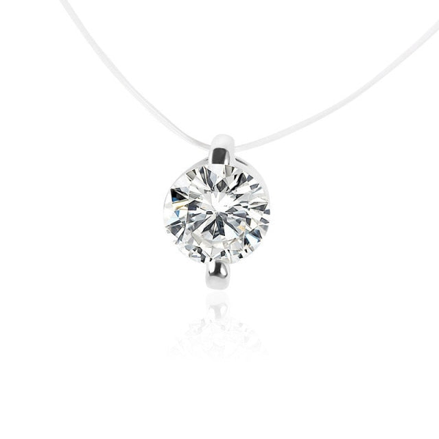 Invisible Fish Line Crystal Choker Necklace