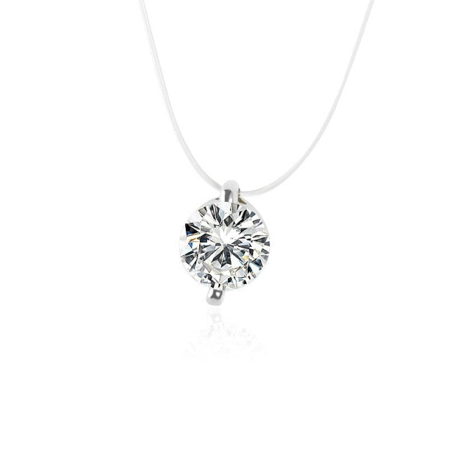Invisible Fish Line Crystal Choker Necklace