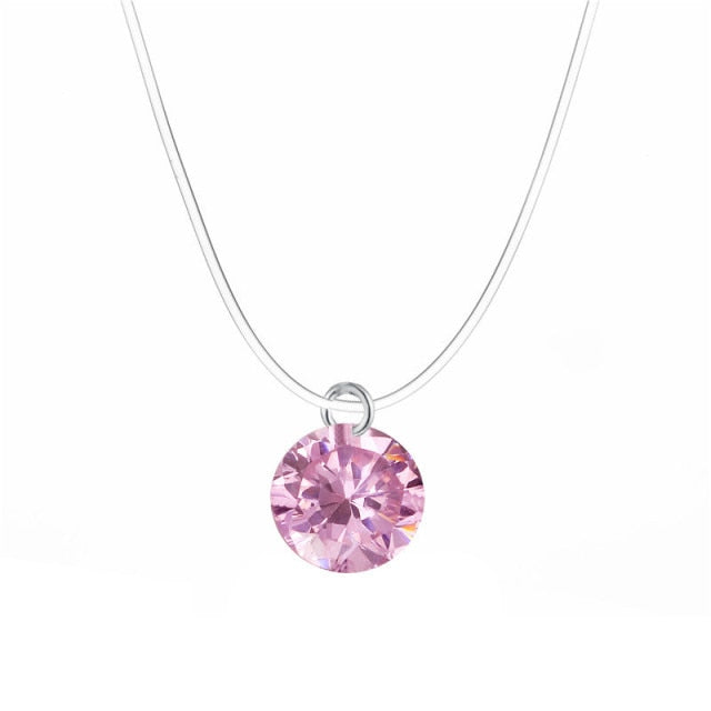 Invisible Fish Line Crystal Choker Necklace