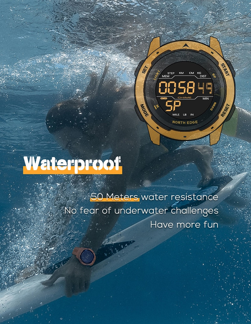 Men's Military Sport Watches Waterproof 50M Pedometer