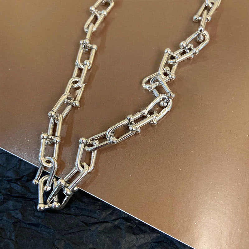 Solid U-shaped Chain Horseshoe Chain Couple Chain Necklace