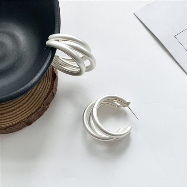 Minimalist Gold/Silver Color Round Earrings